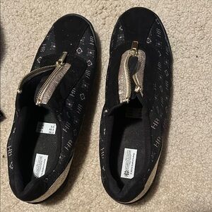 Bradford Exchange HB Black and Gold Slip-On Sneakers